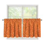 Orange (NOT Real) Glitter Print Tier Curtains
