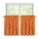 Orange (NOT Real) Glitter Print Tier Curtains