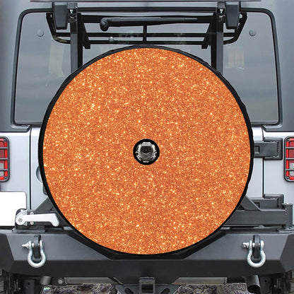 Orange (NOT Real) Glitter Print Tire Cover With Camera Hole