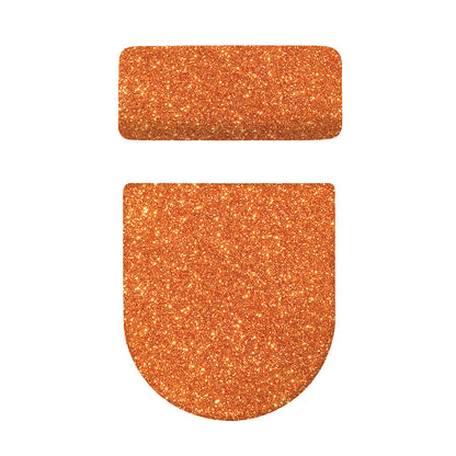 Orange (NOT Real) Glitter Print Toilet Lid And Tank Cover Set