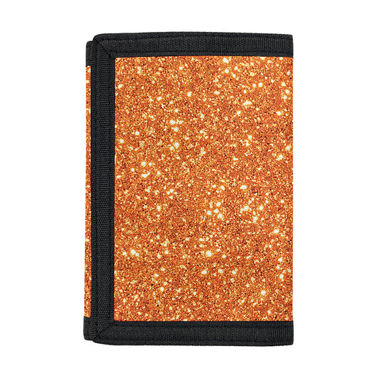 Orange (NOT Real) Glitter Print Trifold Wallet