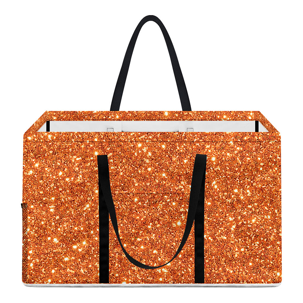 Orange (NOT Real) Glitter Print Utility Tote Bag