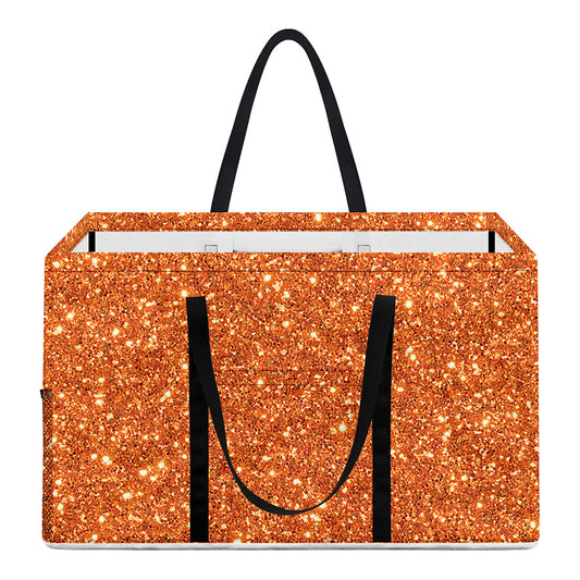 Orange (NOT Real) Glitter Print Utility Tote Bag