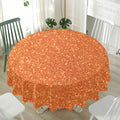 Orange (NOT Real) Glitter Print Waterproof Round Tablecloth