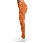 Orange (NOT Real) Glitter Print Women's Leggings