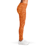 Orange (NOT Real) Glitter Print Women's Leggings