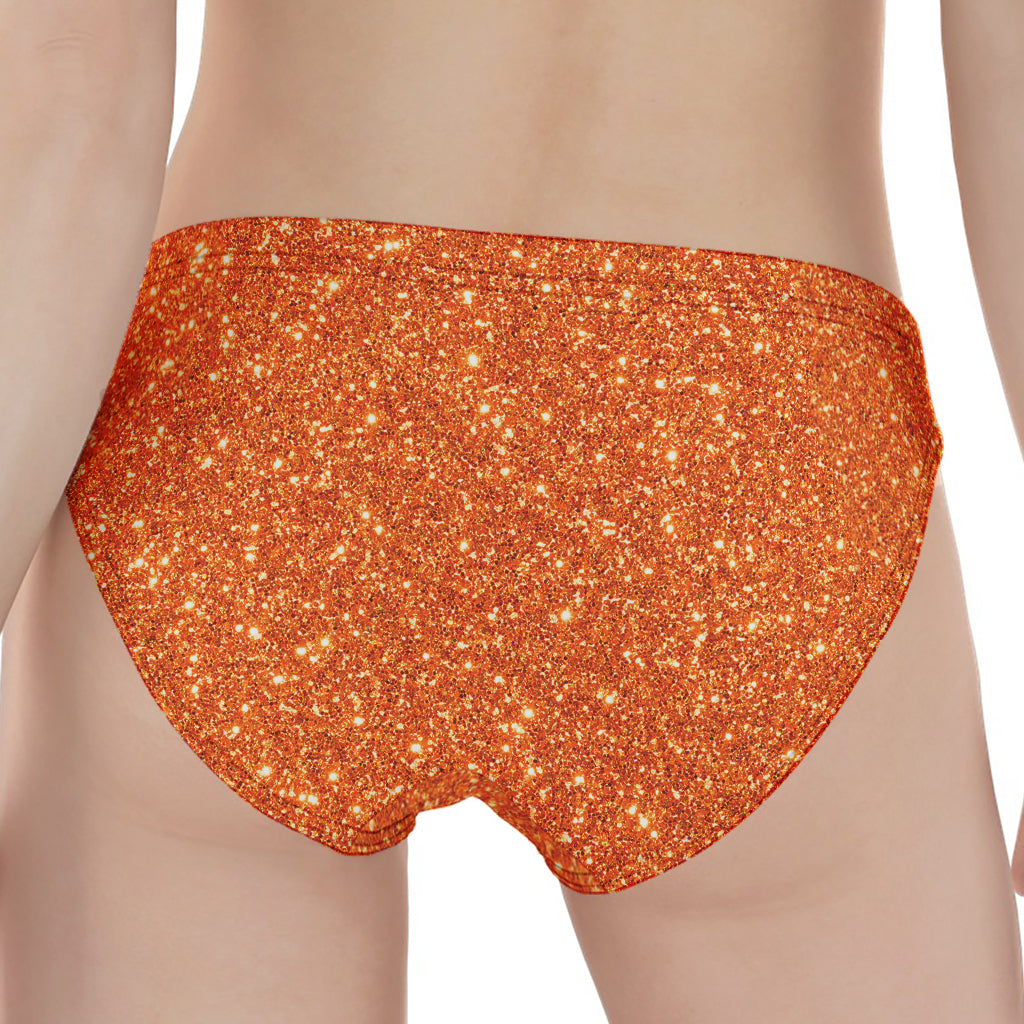 Orange (NOT Real) Glitter Print Women's Panties