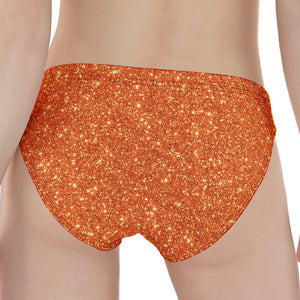 Orange (NOT Real) Glitter Print Women's Panties