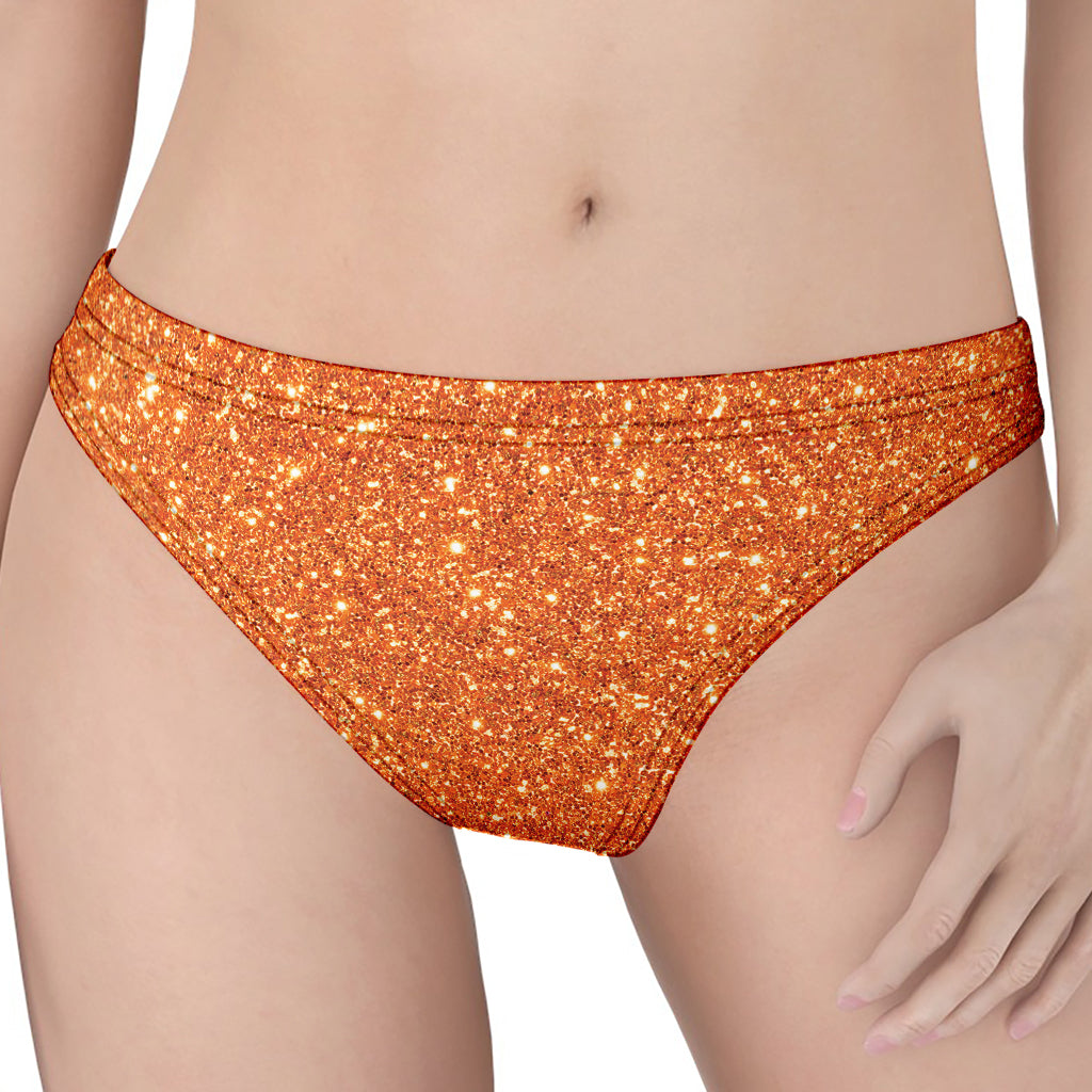 Orange (NOT Real) Glitter Print Women's Thong