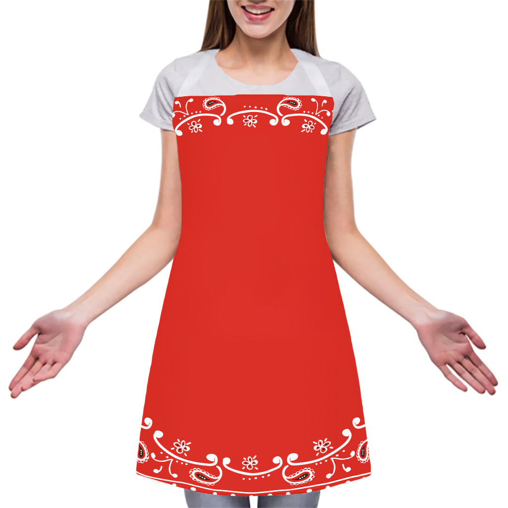 Orange Paisley Bandana Print Adjustable Apron