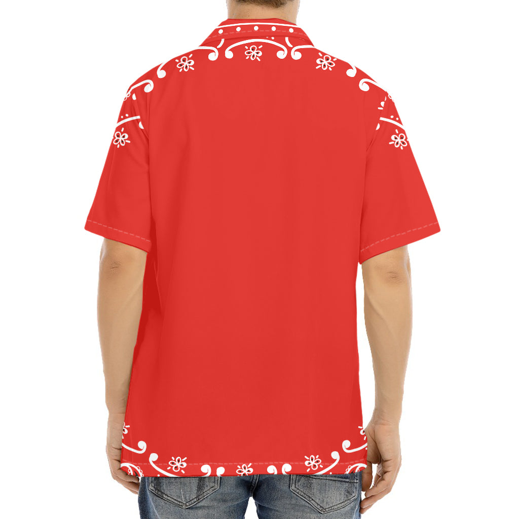 Orange Paisley Bandana Print Aloha Shirt