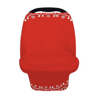 Orange Paisley Bandana Print Baby Seat Cover