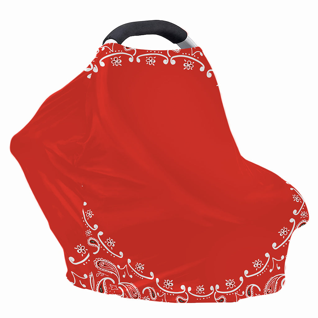 Orange Paisley Bandana Print Baby Seat Cover