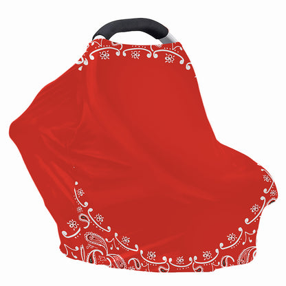 Orange Paisley Bandana Print Baby Seat Cover