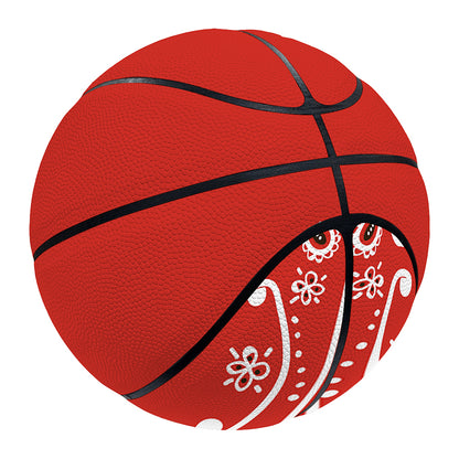 Orange Paisley Bandana Print Basketball