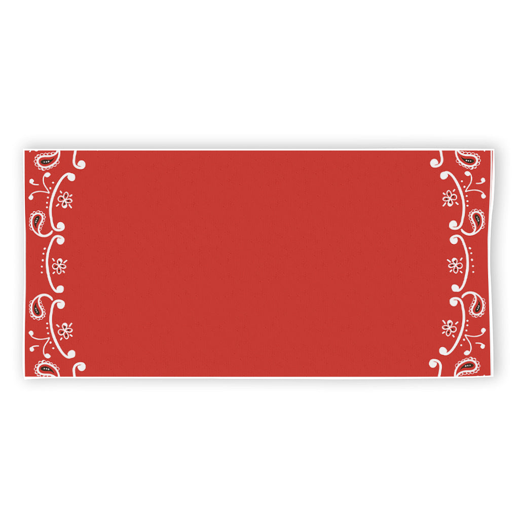 Orange Paisley Bandana Print Beach Towel