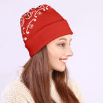 Orange Paisley Bandana Print Beanie