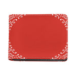 Orange Paisley Bandana Print Bifold Wallet