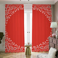 Orange Paisley Bandana Print Dimout Pencil Pleat Curtains