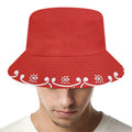 Orange Paisley Bandana Print Bucket Hat