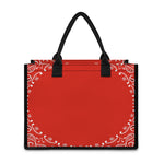 Orange Paisley Bandana Print Canvas Tote Bag