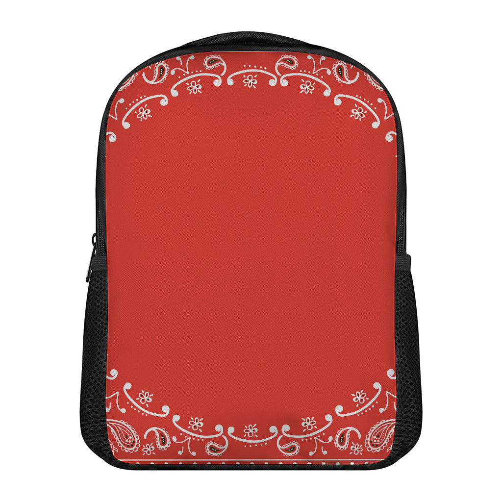 Orange Paisley Bandana Print Casual Backpack