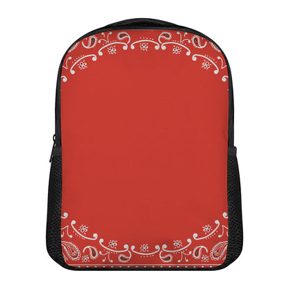 Orange Paisley Bandana Print Casual Backpack