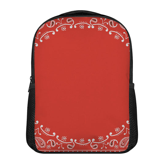 Orange Paisley Bandana Print Casual Backpack