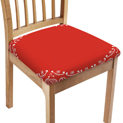 Orange Paisley Bandana Print Chair Cushion Cover