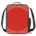 Orange Paisley Bandana Print Crossbody Lunch Bag