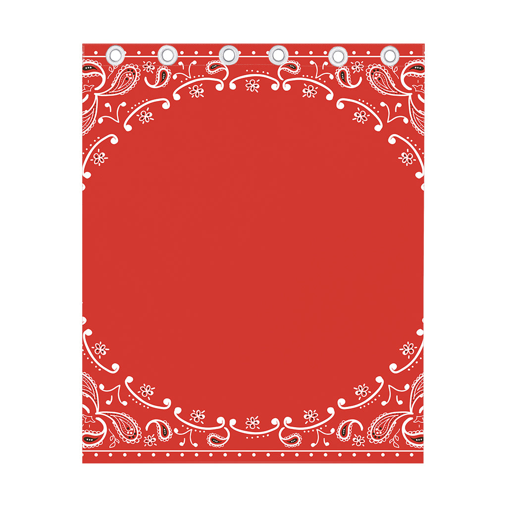 Orange Paisley Bandana Print Curtain