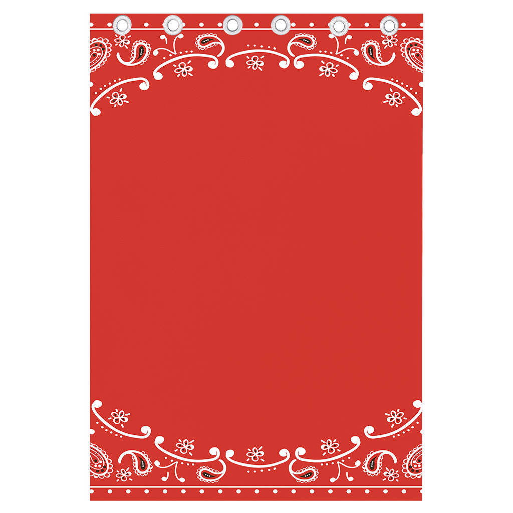 Orange Paisley Bandana Print Curtain