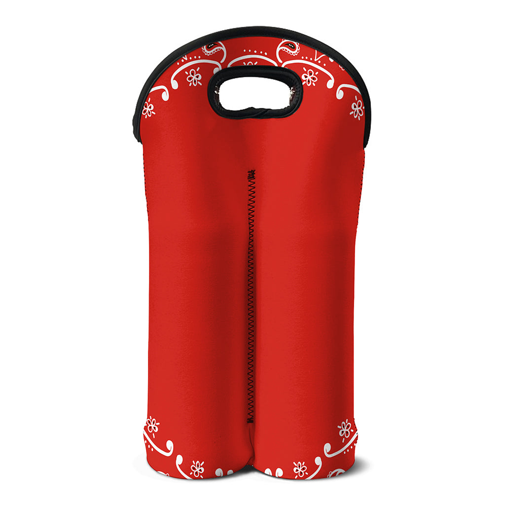 Orange Paisley Bandana Print Double Neoprene Wine Tote