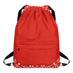 Orange Paisley Bandana Print Drawstring Backpack