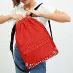 Orange Paisley Bandana Print Drawstring Backpack