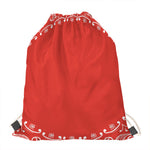 Orange Paisley Bandana Print Drawstring Bag