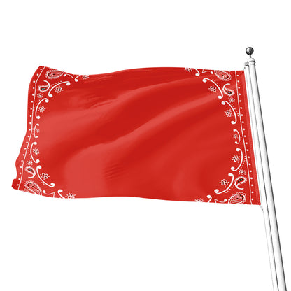 Orange Paisley Bandana Print Flag