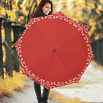 Orange Paisley Bandana Print Foldable Umbrella
