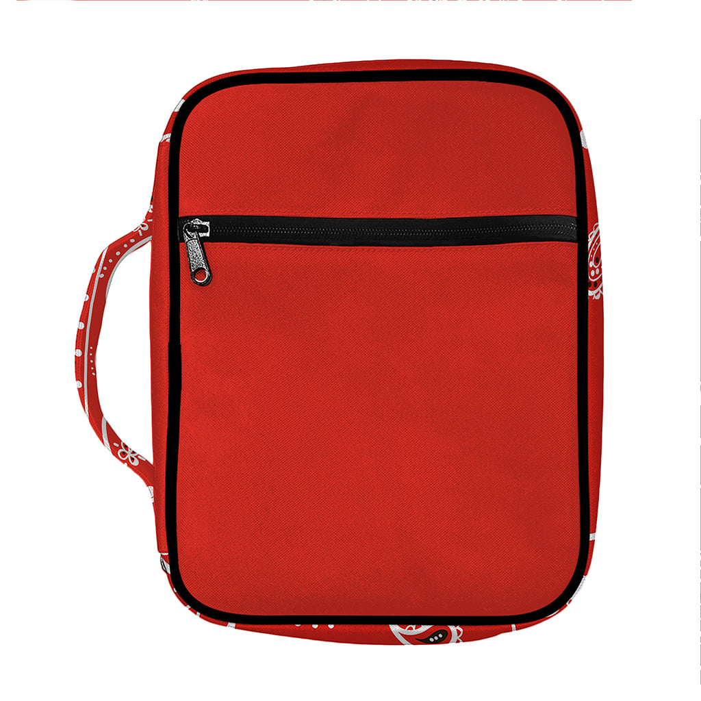 Orange Paisley Bandana Print Front Pocket Bible Bag