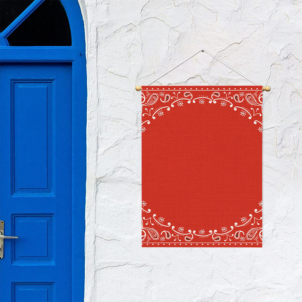 Orange Paisley Bandana Print Garden Flag