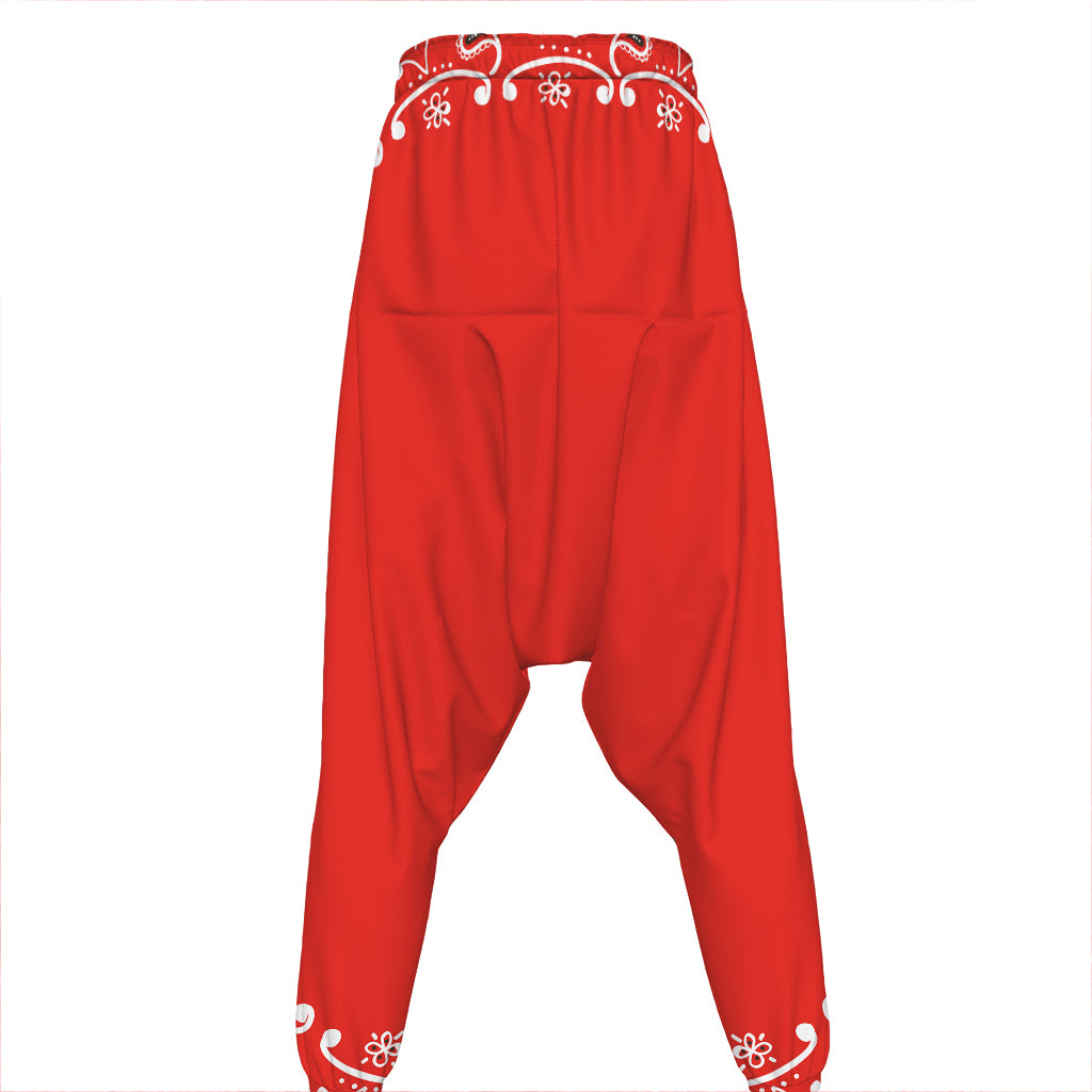 Orange Paisley Bandana Print Hammer Pants
