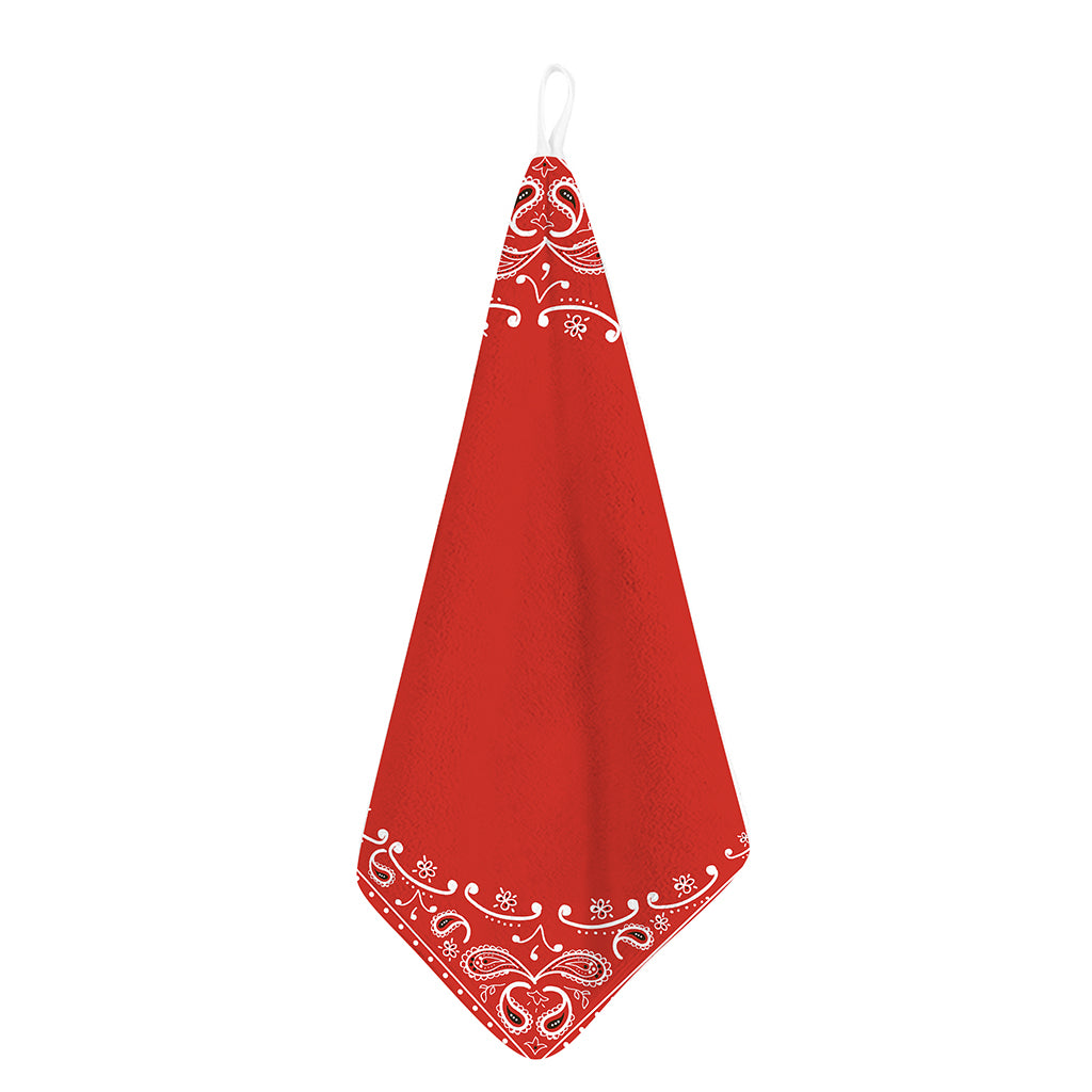 Orange Paisley Bandana Print Hand Towel