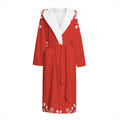 Orange Paisley Bandana Print Hooded Bathrobe