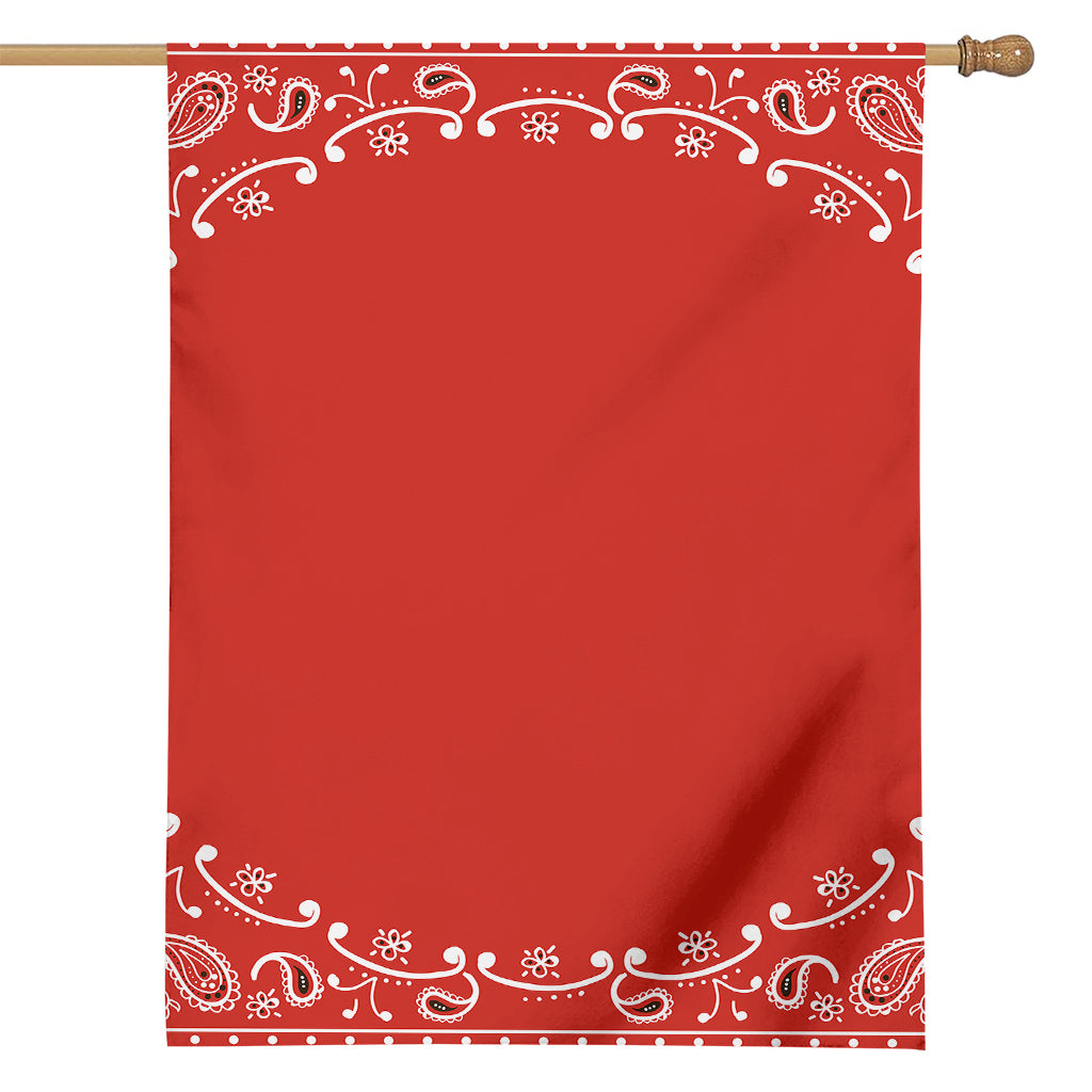 Orange Paisley Bandana Print House Flag