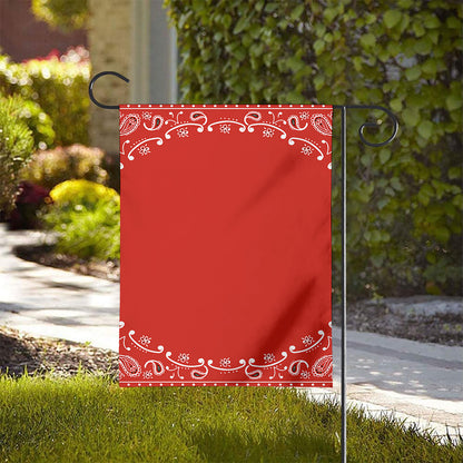 Orange Paisley Bandana Print House Flag