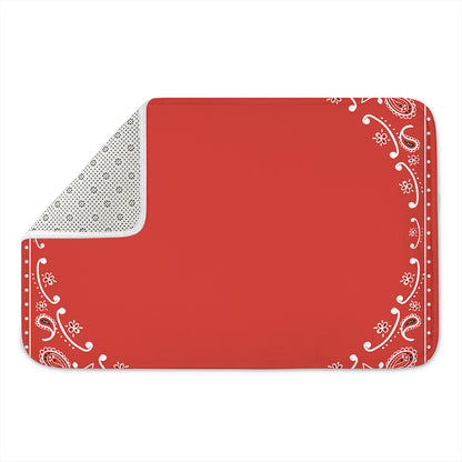 Orange Paisley Bandana Print Indoor Door Mat