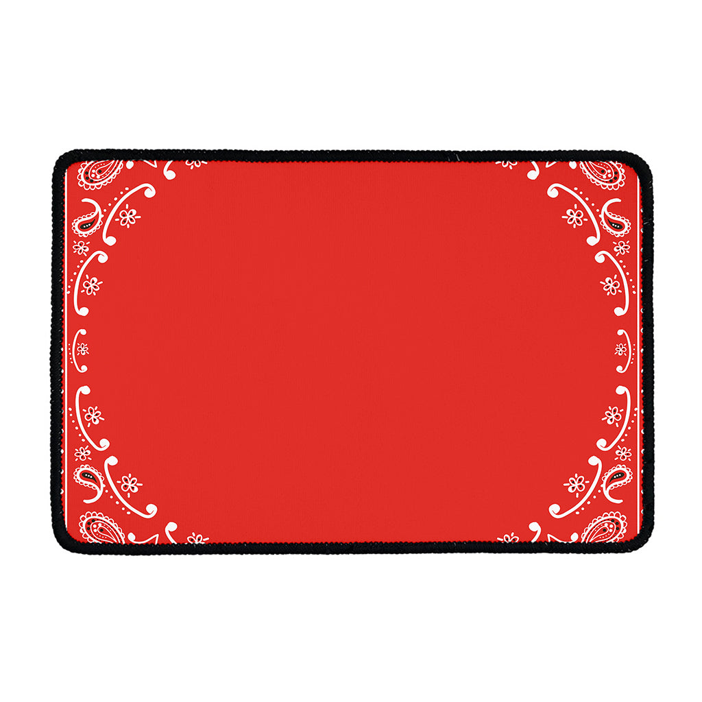 Orange Paisley Bandana Print Kitchen Mat