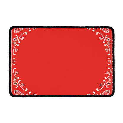 Orange Paisley Bandana Print Kitchen Mat