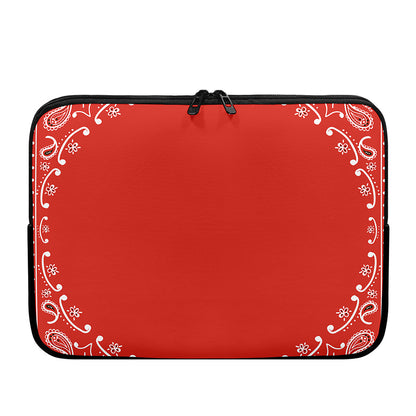 Orange Paisley Bandana Print Laptop Sleeve