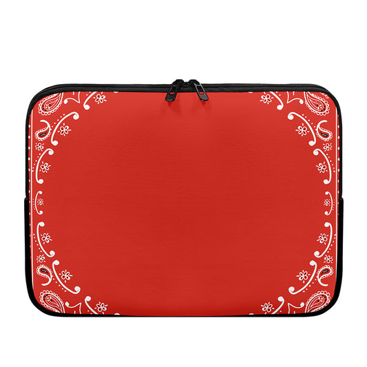 Orange Paisley Bandana Print Laptop Sleeve